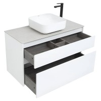 Тумба под раковину Aquanet Nova Lite 242581, 100 см, 2 ящика, цвет белый глянец