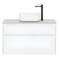 Тумба под раковину Aquanet Nova Lite 242581, 100 см, 2 ящика, цвет белый глянец