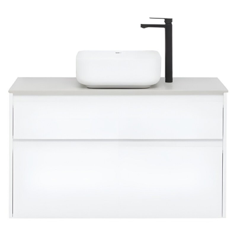 Тумба под раковину Aquanet Nova Lite 242581, 100 см, 2 ящика, цвет белый глянец