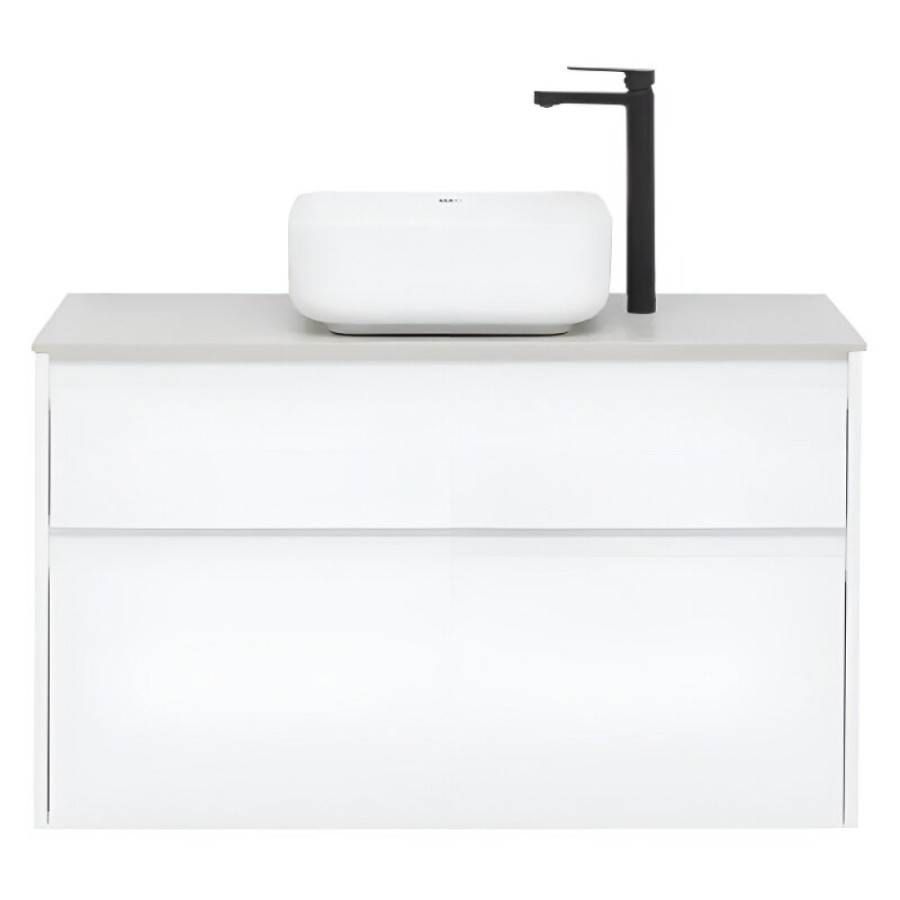 Тумба под раковину Aquanet Nova Lite 242581, 100 см, 2 ящика, цвет белый глянец