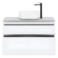 Тумба под раковину Aquanet Nova Lite 242581, 100 см, 2 ящика, цвет белый глянец