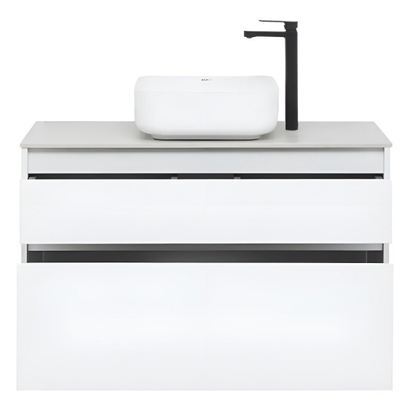 Тумба под раковину Aquanet Nova Lite 242581, 100 см, 2 ящика, цвет белый глянец