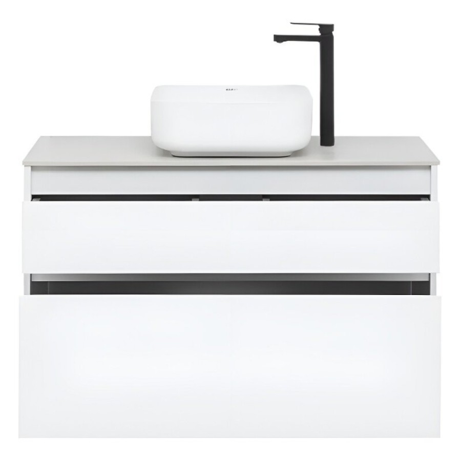 Тумба под раковину Aquanet Nova Lite 242581, 100 см, 2 ящика, цвет белый глянец