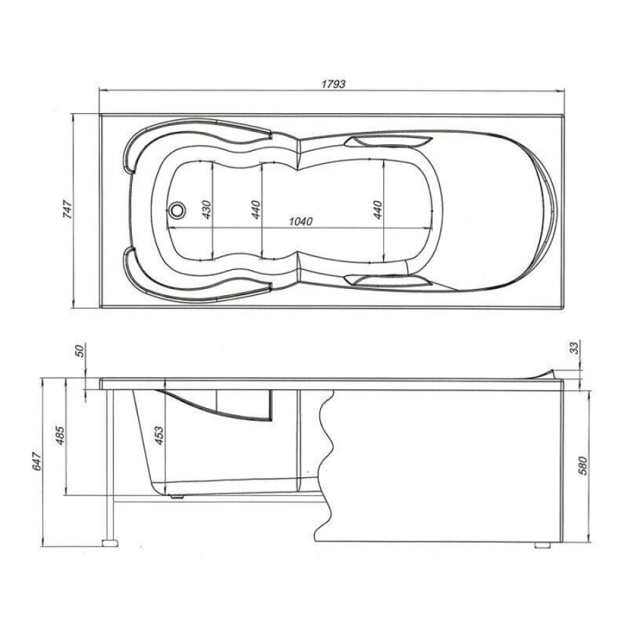 Акриловая ванна Aquanet Viola 180 x 75 см, цвет белый, New, 00242744