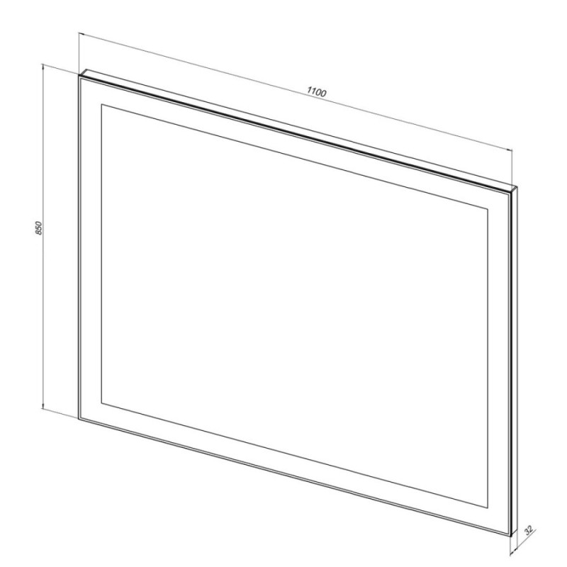 Зеркало Aquanet Алассио new 11085 110 см с Led подсветкой, сенсорный выключатель, 249348
