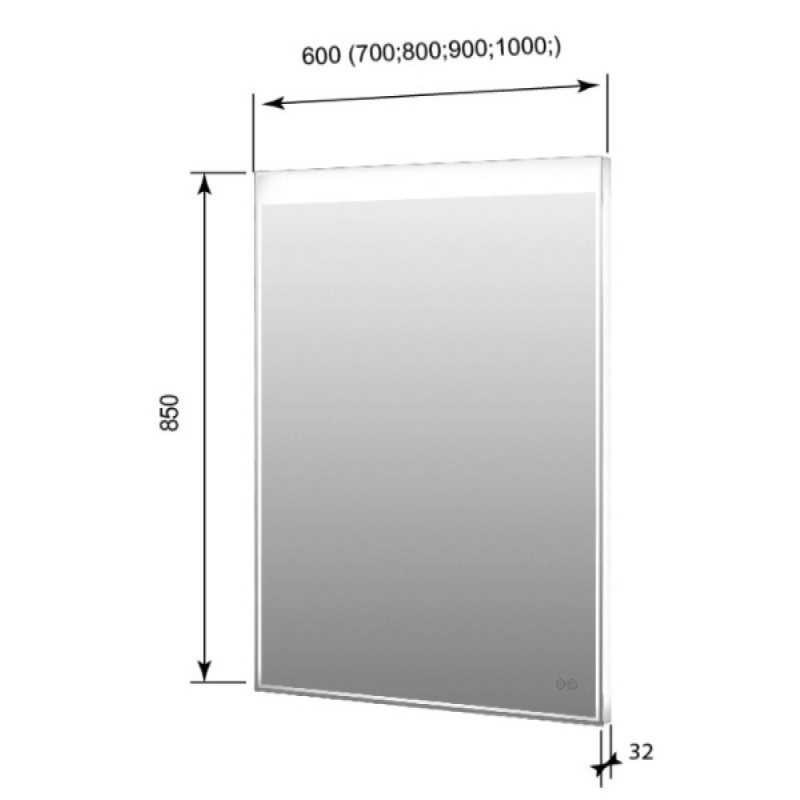 Зеркало Aquanet Палермо new 8085 80 см с Led подсветкой, сенсорный выключатель, 249352