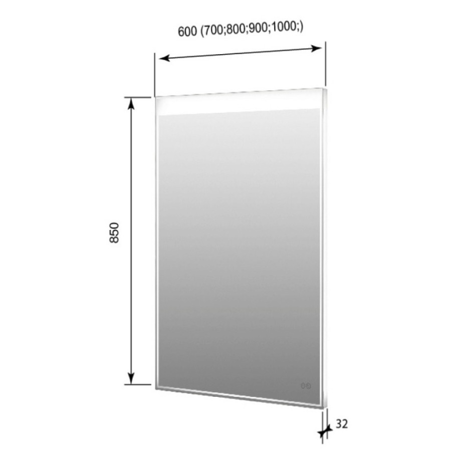 Зеркало Aquanet Палермо new 00249354, 100 см, с LED-подсветкой, сенсор, антизапотевание