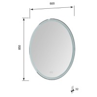 Зеркало Aquanet Комо new, 00249357, 60 см, LED-подсветка, антизапотевание, сенсор