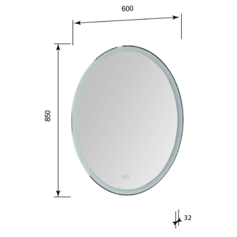 Зеркало Aquanet Комо new, 00249357, 60 см, LED-подсветка, антизапотевание, сенсор