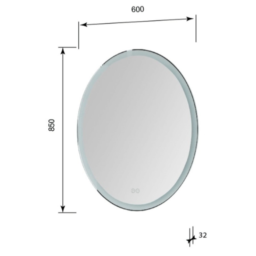 Зеркало Aquanet Комо new, 00249357, 60 см, LED-подсветка, антизапотевание, сенсор