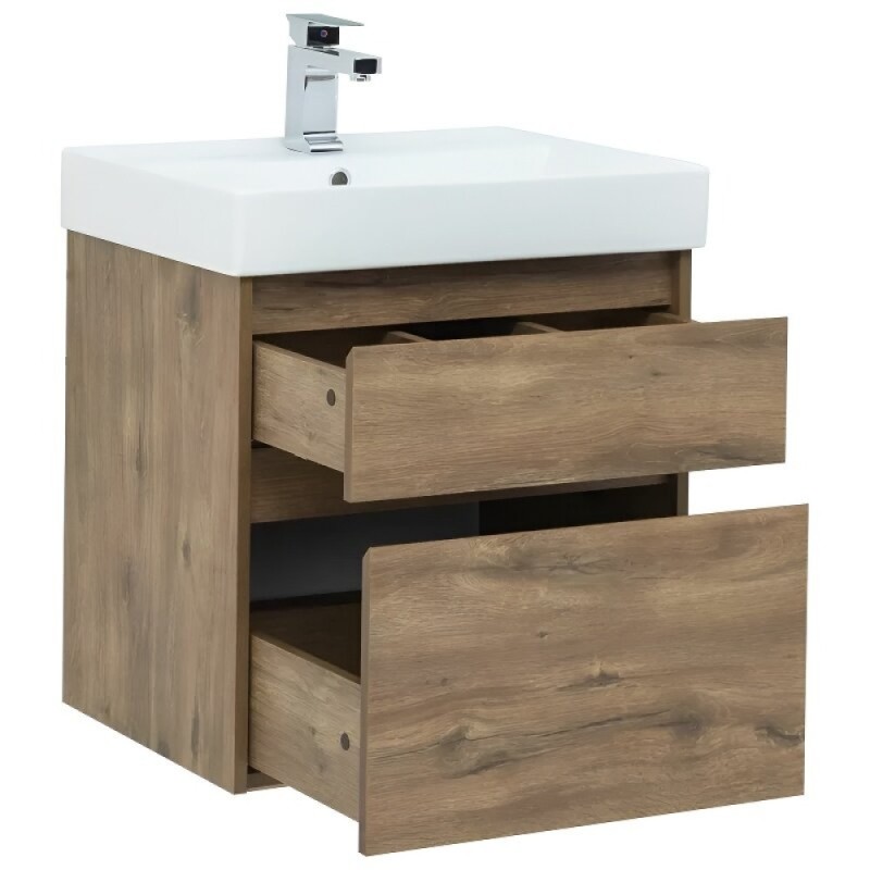 Тумба под раковину Aquanet Nova Lite 249512, 60 см, 2 ящика, цвет дуб рустикальный