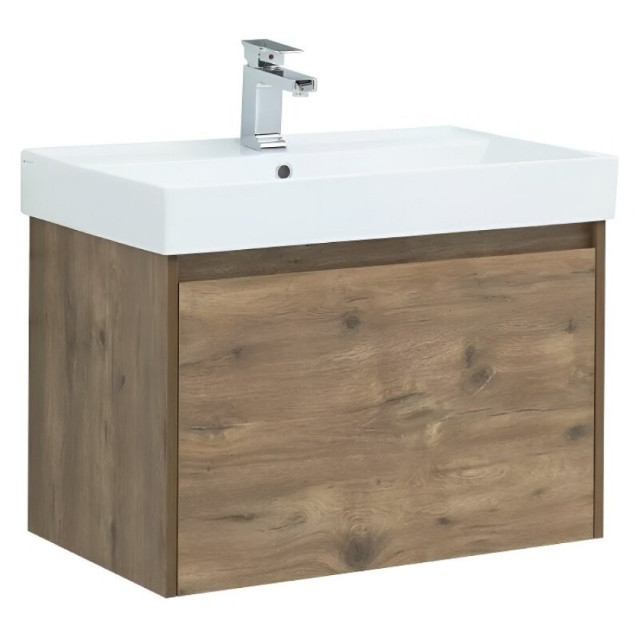Тумба под раковину Aquanet Nova Lite 249514, 75 см, 1+1 ящик в ящике, цвет дуб рустикальный