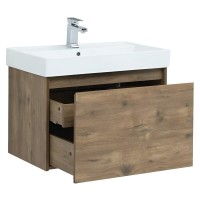 Тумба под раковину Aquanet Nova Lite 249514, 75 см, 1+1 ящик в ящике, цвет дуб рустикальный