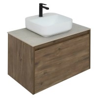 Тумба под раковину Aquanet Nova Lite 249514, 75 см, 1+1 ящик в ящике, цвет дуб рустикальный