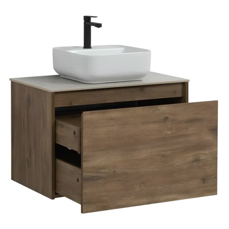 Тумба под раковину Aquanet Nova Lite 249514, 75 см, 1+1 ящик в ящике, цвет дуб рустикальный