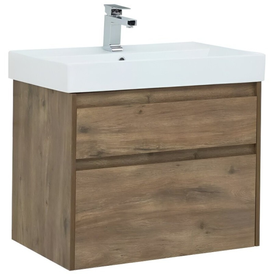 Тумба под раковину Aquanet Nova Lite 249515, 75 см, 2 ящика, цвет дуб рустикальный