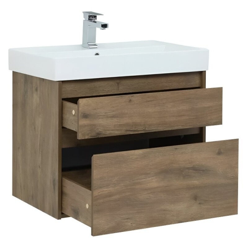 Тумба под раковину Aquanet Nova Lite 249515, 75 см, 2 ящика, цвет дуб рустикальный