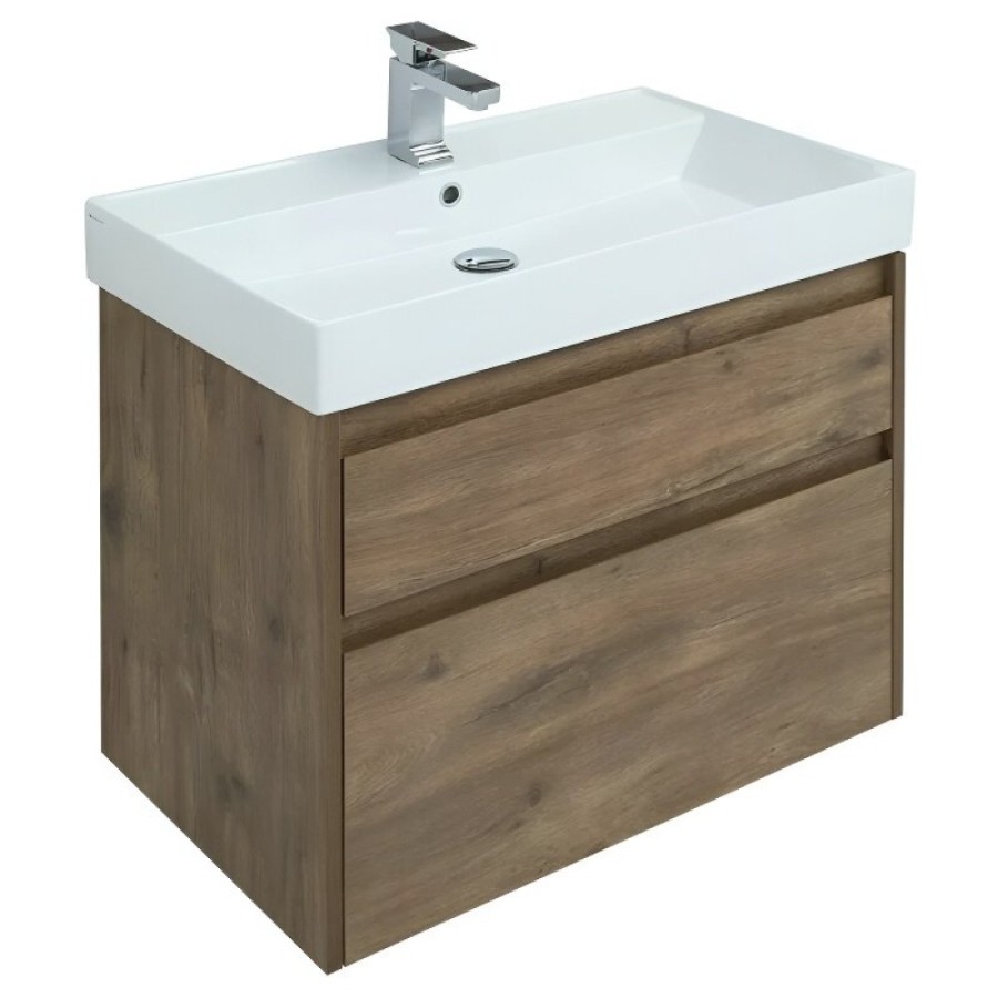 Тумба под раковину Aquanet Nova Lite 249515, 75 см, 2 ящика, цвет дуб рустикальный