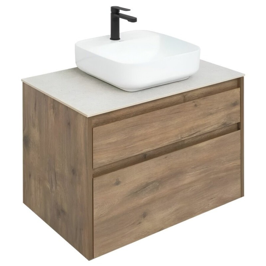 Тумба под раковину Aquanet Nova Lite 249515, 75 см, 2 ящика, цвет дуб рустикальный
