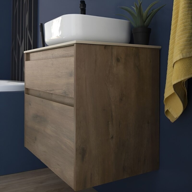Тумба под раковину Aquanet Nova Lite 249515, 75 см, 2 ящика, цвет дуб рустикальный