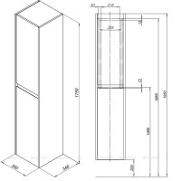 Шкаф-пенал Aquanet Nova Lite 249522, 35 см, цвет дуб рустикальный