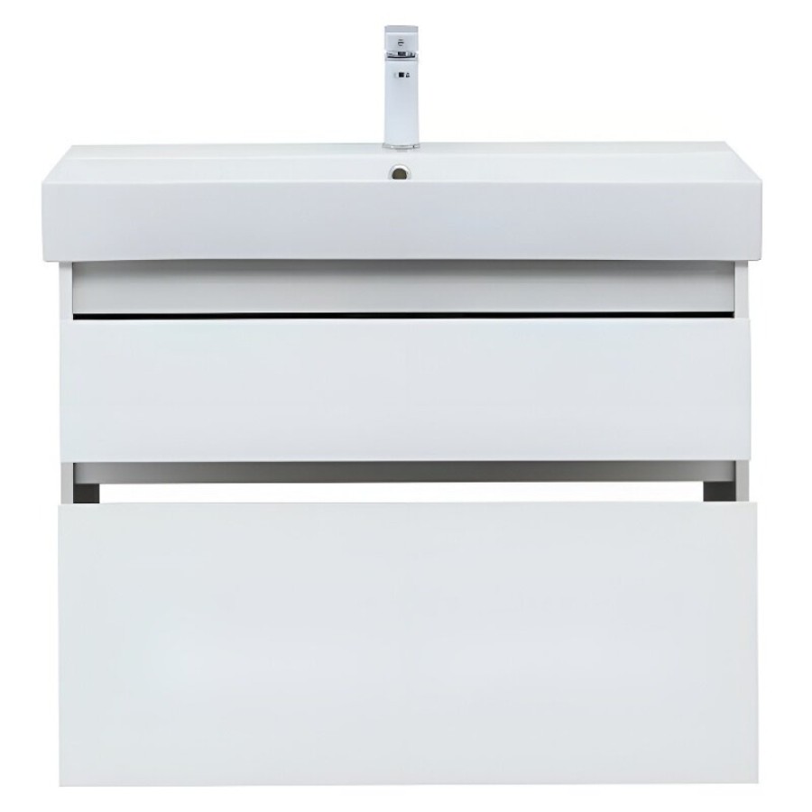 Тумба под раковину Aquanet Nova Lite 249936, 85 см, 2 ящика, цвет белый глянец
