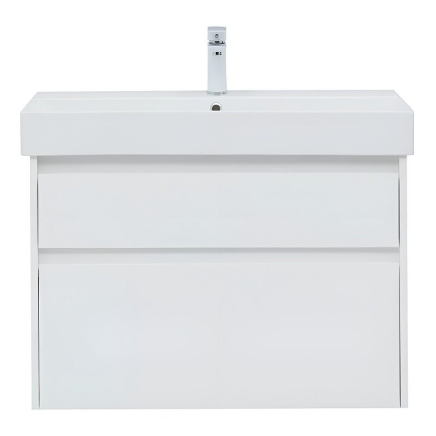 Тумба под раковину Aquanet Nova Lite 249936, 85 см, 2 ящика, цвет белый глянец