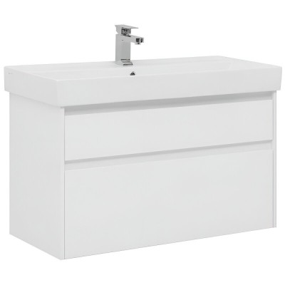 Тумба под раковину Aquanet Nova Lite 249940, 100 см, цвет белый глянец