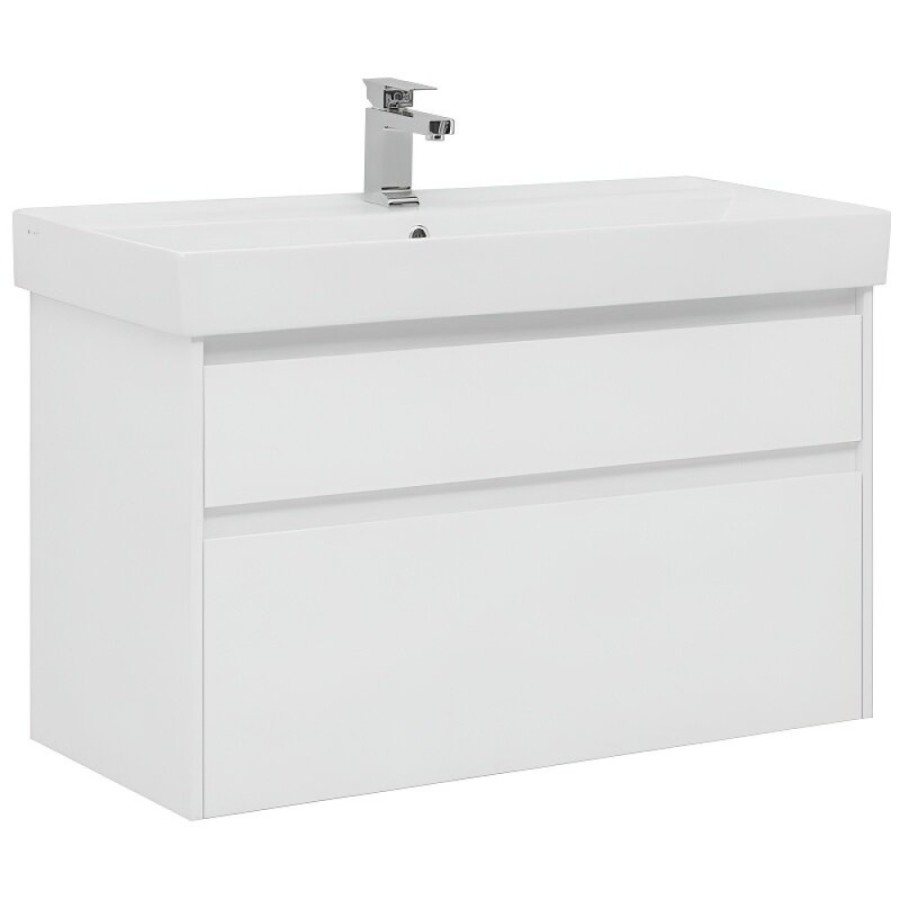 Тумба под раковину Aquanet Nova Lite 249940, 100 см, цвет белый глянец