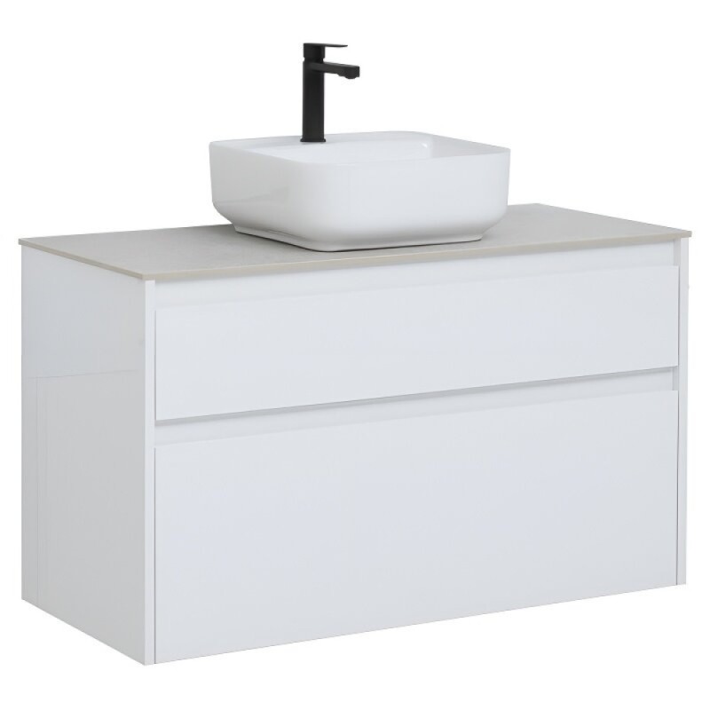 Тумба под раковину Aquanet Nova Lite 249940, 100 см, цвет белый глянец