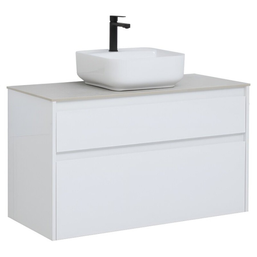 Тумба под раковину Aquanet Nova Lite 249940, 100 см, цвет белый глянец