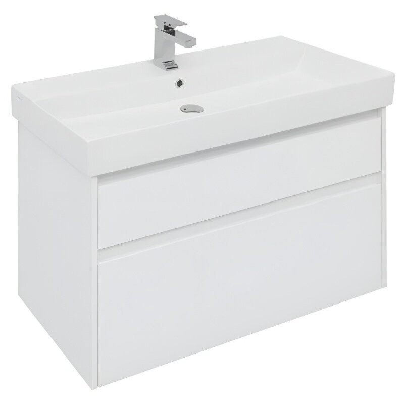 Тумба под раковину Aquanet Nova Lite 249940, 100 см, цвет белый глянец