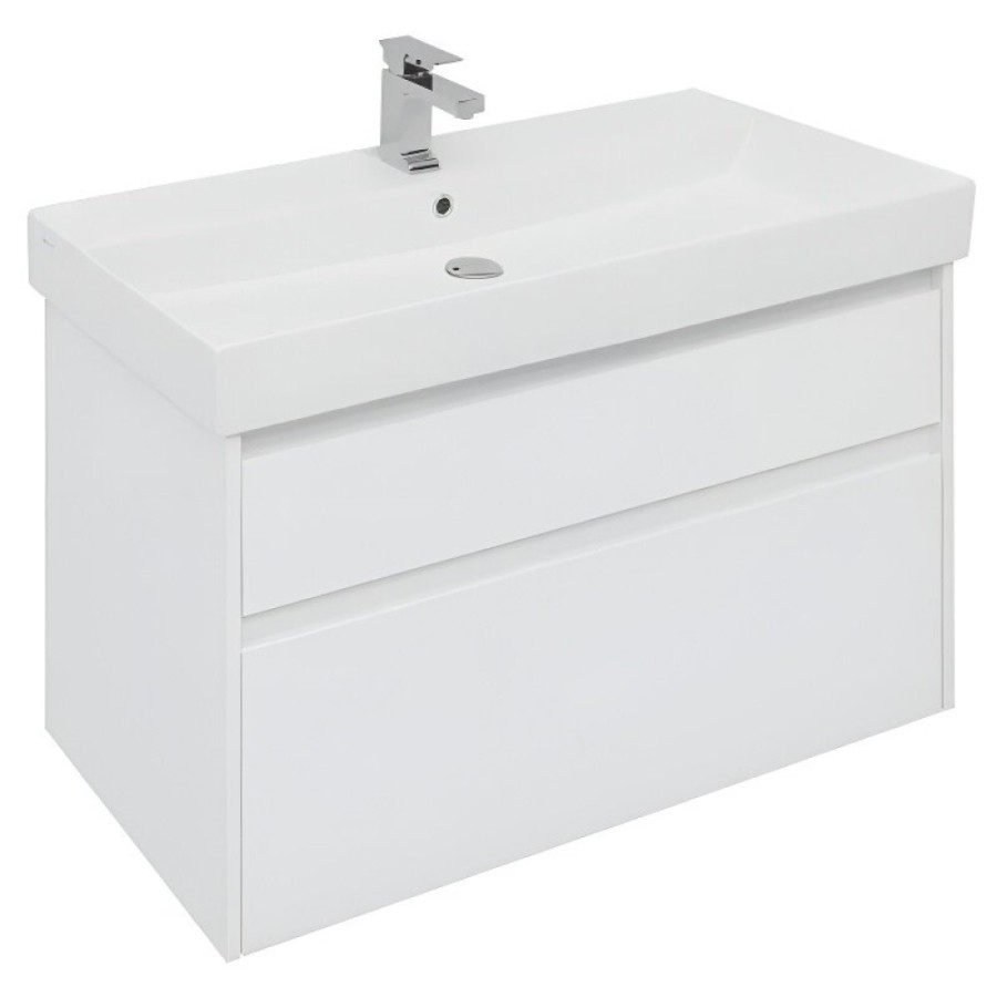 Тумба под раковину Aquanet Nova Lite 249940, 100 см, цвет белый глянец