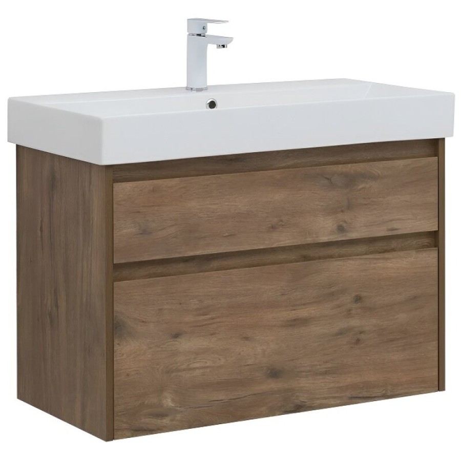 Тумба под раковину Aquanet Nova Lite 249954, 85 см, 2 ящика, цвет дуб рустикальный