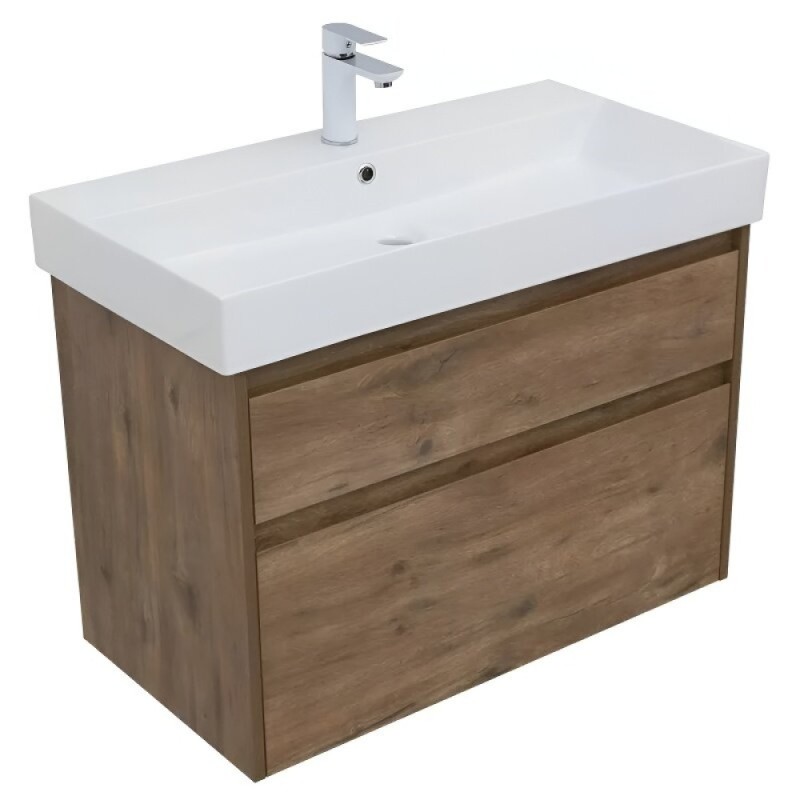Тумба под раковину Aquanet Nova Lite 249954, 85 см, 2 ящика, цвет дуб рустикальный