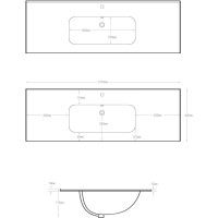 Раковина Aquanet Flat 00254366, 120 см, керамика, белая
