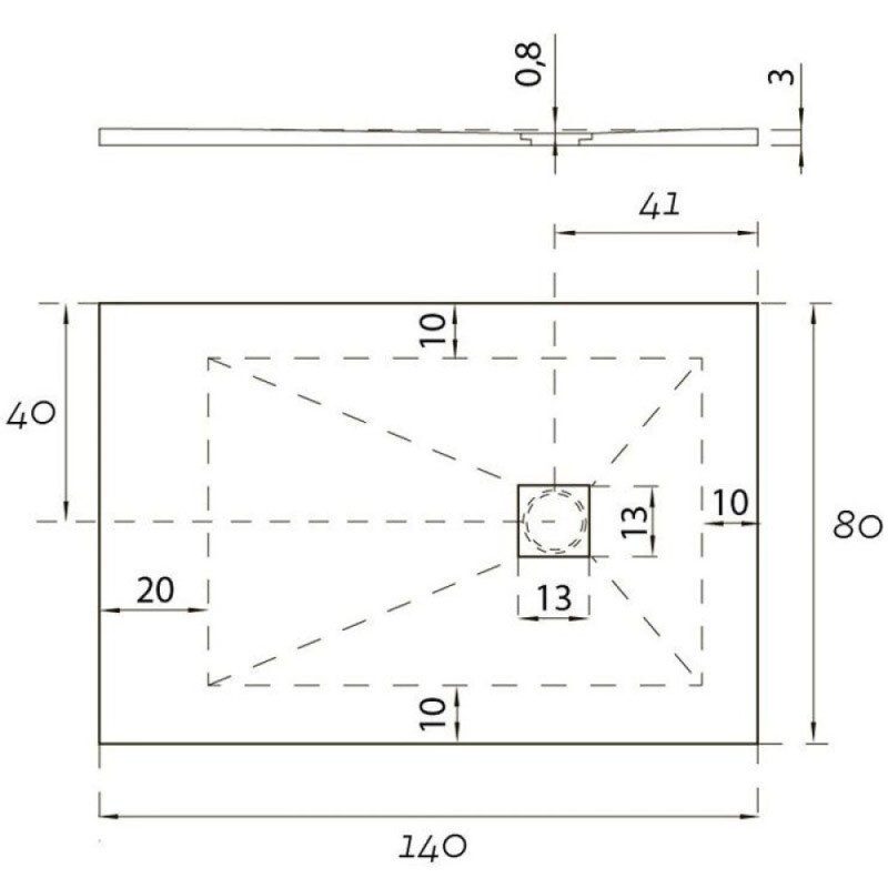 Душевой поддон Aquanet Pleasure 140 x 80 x 3 см