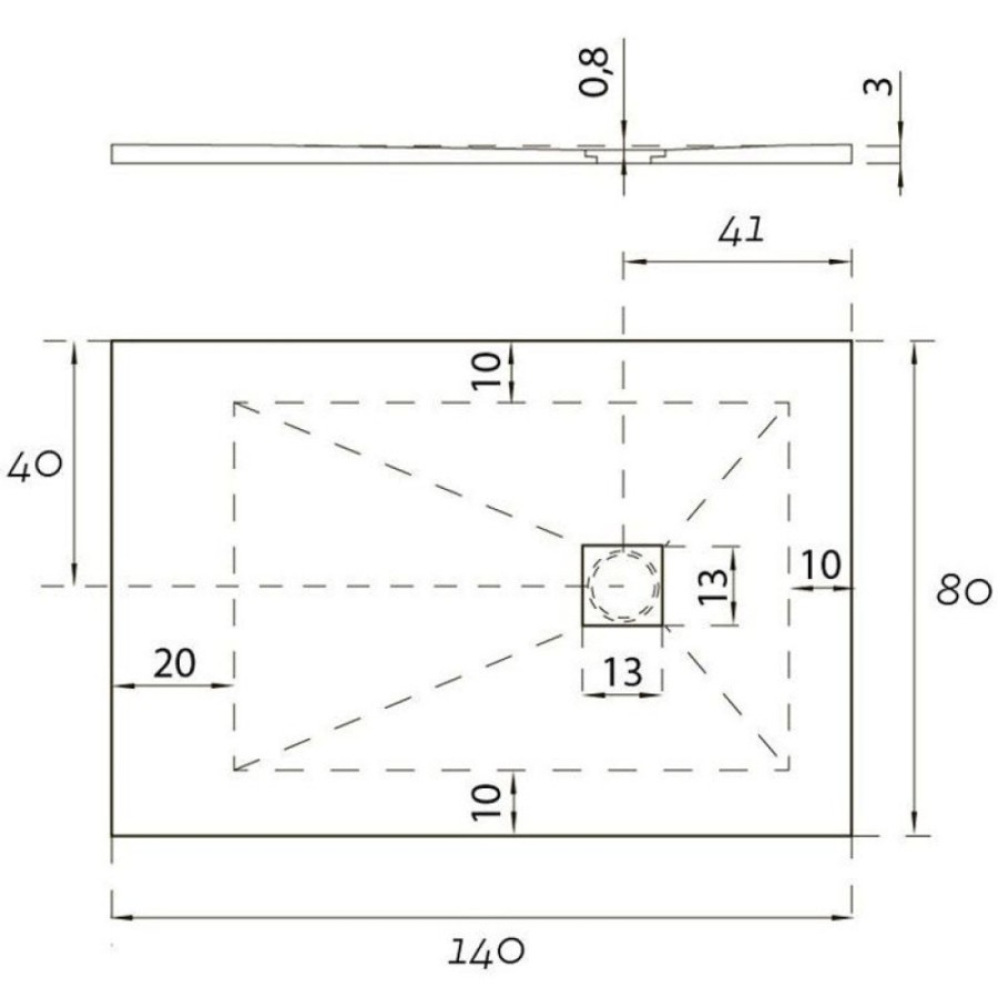 Душевой поддон Aquanet Pleasure 140 x 80 x 3 см