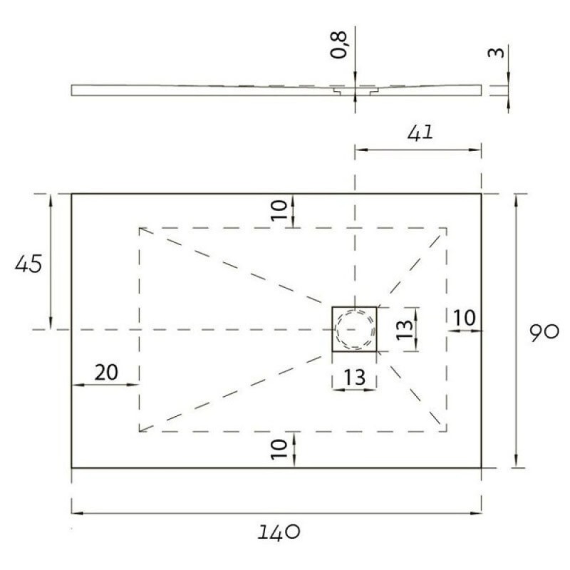 Душевой поддон Aquanet Pleasure 140 x 90 x 3 см