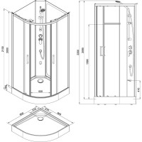 Душевая кабина Aquanet Passion R 2.0 263868, 90 x 90 см, стекло прозрачное, профиль хром