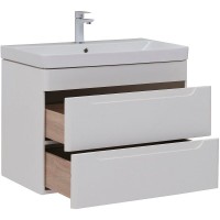 Тумба под раковину Aquanet София 80 см, подвесная, цвет белый, 274002