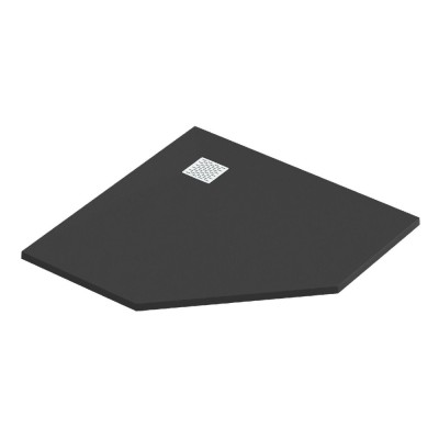 Душевой поддон Bas Essentia PNT ЛП00277, 100 х 100 см, пятиугольный, литьевой мрамор, чёрный
