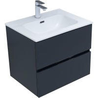 Тумба под раковину Aquanet Алвита New 60 см, подвесная, цвет антрацит матовый, 277511