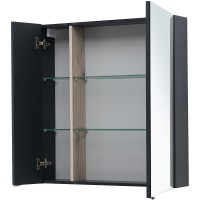 Зеркальный шкаф Aquanet Алвита New, 80 см, цвет антрацит матовый, 277535