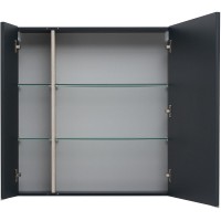 Зеркальный шкаф Aquanet Алвита New, 80 см, цвет антрацит матовый, 277535