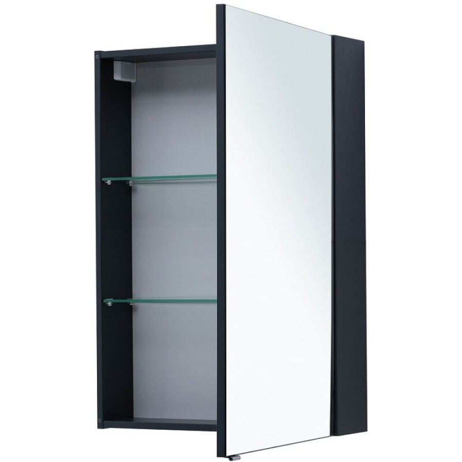 Зеркальный шкаф Aquanet Алвита New, 60 см, цвет антрацит матовый, 277539