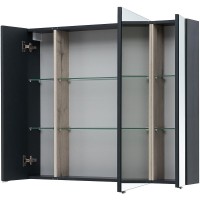 Зеркальный шкаф Aquanet Алвита New, 100 см, цвет антрацит матовый, 277543
