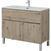 Тумба под раковину Aquanet Алвита New 277557, 100 см, цвет дуб веллингтон белый