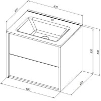 Тумба под раковину Aquanet Lino 60 см, 287540, белый