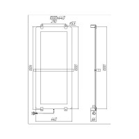Полотенцесушитель электрический Allen Brau Infinity 00288919, ширина 44 см, высота 100 см, рейлинг, крепление, зеркальное стекло/серебро браш